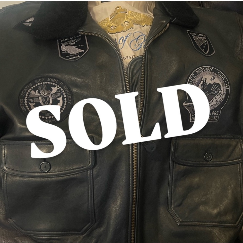 Men’s Leather Flight Jacket SZ 4XL
